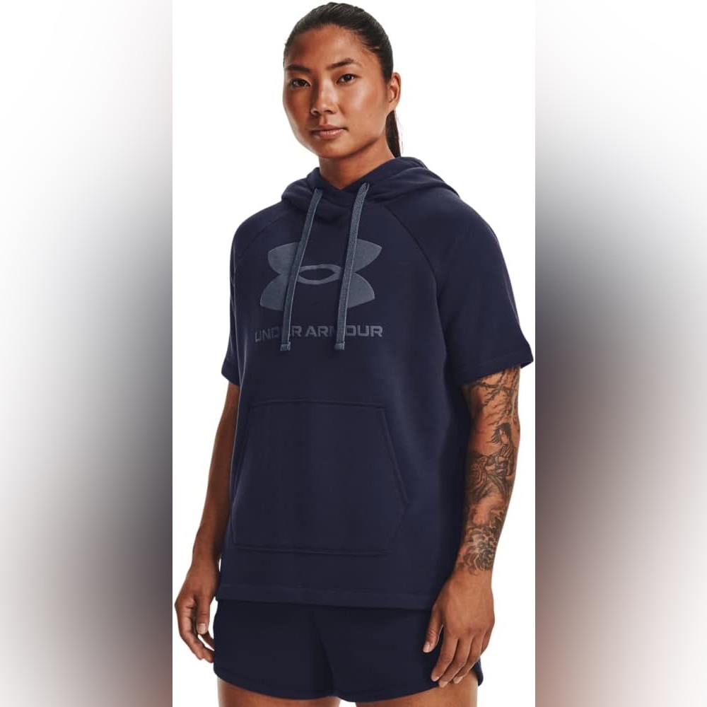Under Armour Women's Rival Fleece Short-Sleeve Hoodie XL NWT